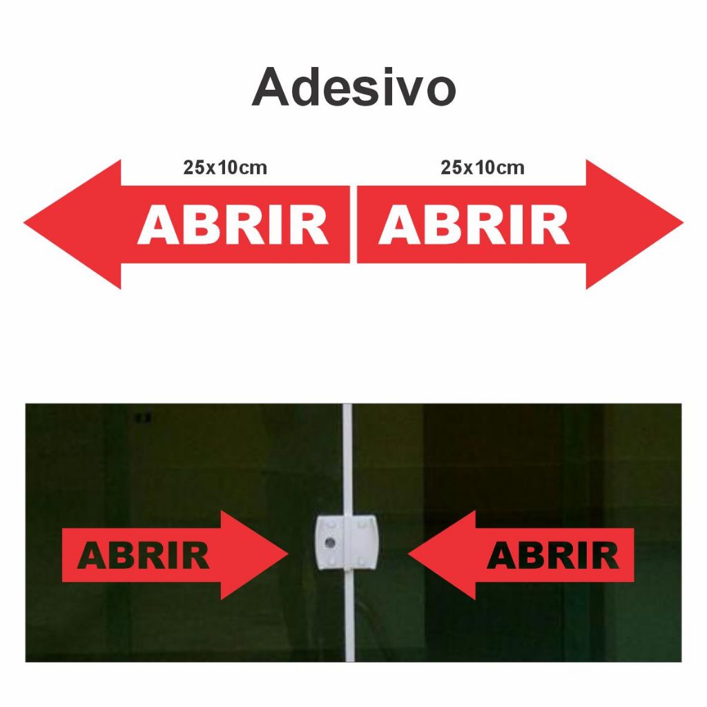 Adesivo Abrir para Porta proteção Consultório Sala de Espera Atendimento