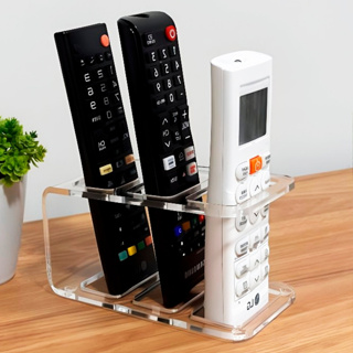 Porta Controle Remoto Universal Acrílico Transparente - Suporte Organizador de 3 Controles Sala Casa em Oferta na Shopee