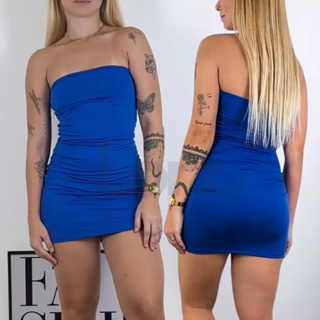 Vestido Tubinho Tomara Que Caia Curto Feminino Moda Gringa Modelador em Oferta na Shopee