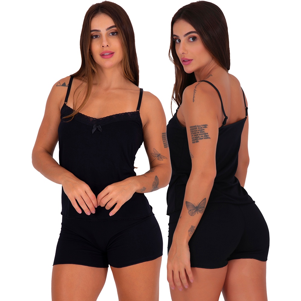 Baby Doll Feminino Pijama Short Doll Linha Noite Lingerie em Oferta na Shopee