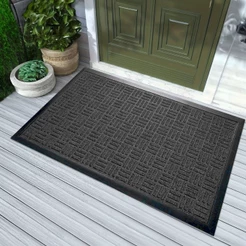 Tapete Capacho Waterkap Porta de entrada 90x150cm Antiderrapante Preto Grande Comercial Profissional