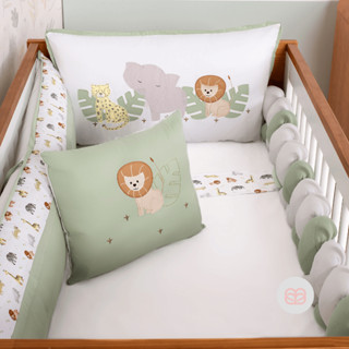 Brubrelel Baby Kit Berço Americano 09 peças Afeto Som da Floresta Menino Menina Baby Borda...