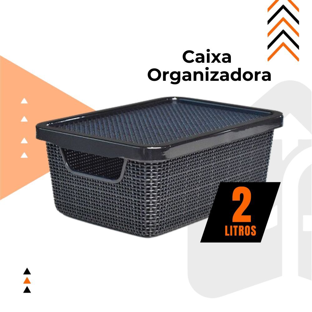 Caixa Organizadora Jutta Preto 2 Litros  Cesto Organizador Gavetas Guarda-Roupas Armario Brinquedos em Oferta na Shopee