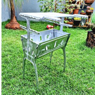 Churrasqueira aluminio desmontavel 81 cm alta e forte em Oferta na Shopee