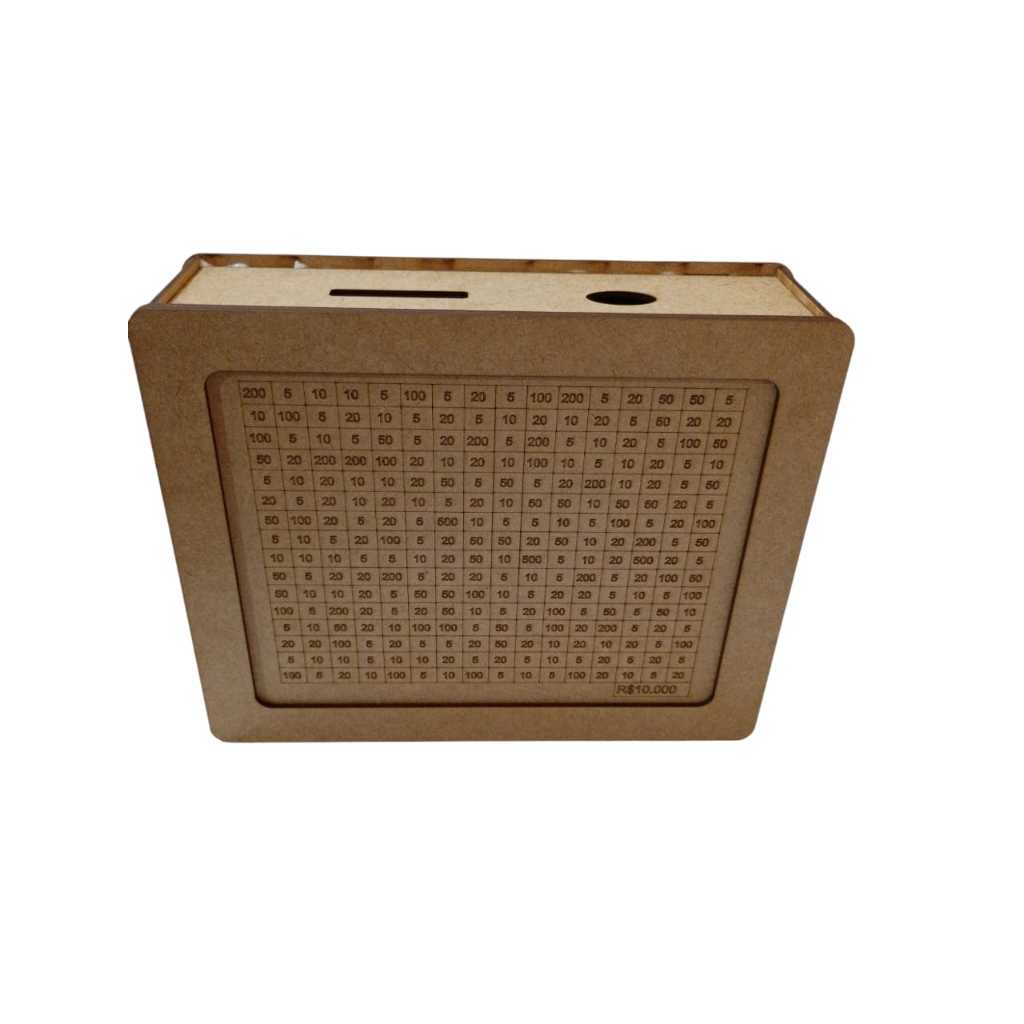 Cofre Desafio De 10 Mil Em Mdf Crú em Oferta na Shopee