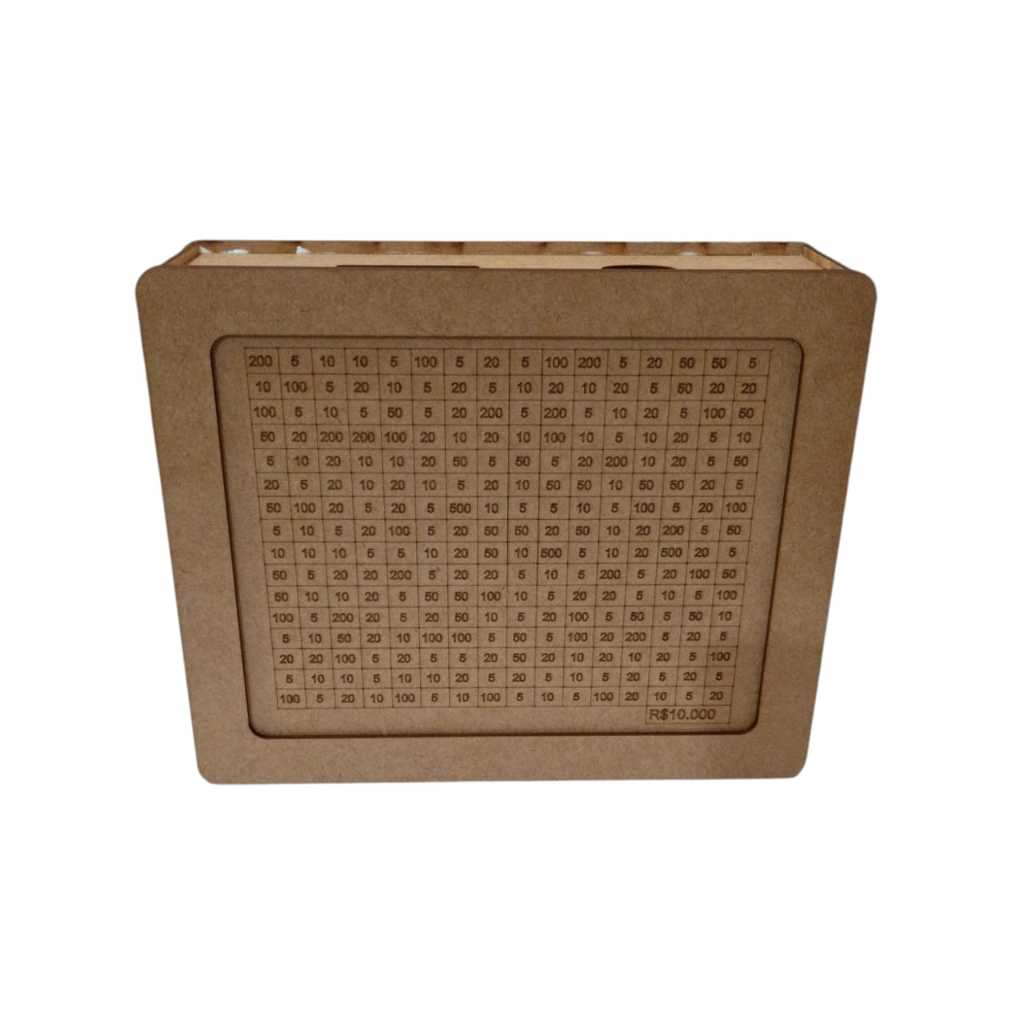 Cofre Desafio De 10 Mil Em Mdf Crú