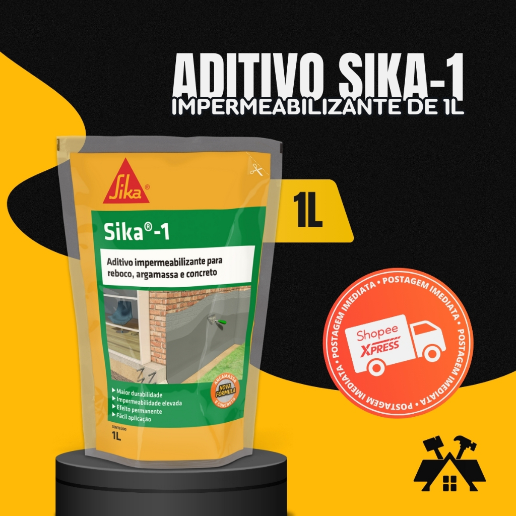 Aditivo Sika 1 1litro Impermeabilizante para cimento argamassa concreto em Oferta na Shopee