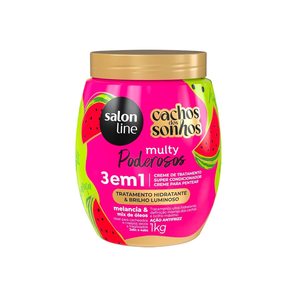Creme de Tratamento Melancia 3 em 1 Cachos dos Sonhos Multy Poderosos 1kg