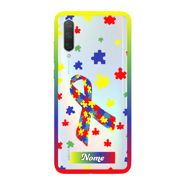 Capinha para Xiaomi Mi 9 Lite Anti Impacto Personalizada - Autismo - Autista - com nome e fundo transparente