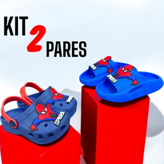 Kit Babuche + Chinelo Nuvem Menino Aranha Para Meninos Lançamento Verão Promoção em Oferta na Shopee