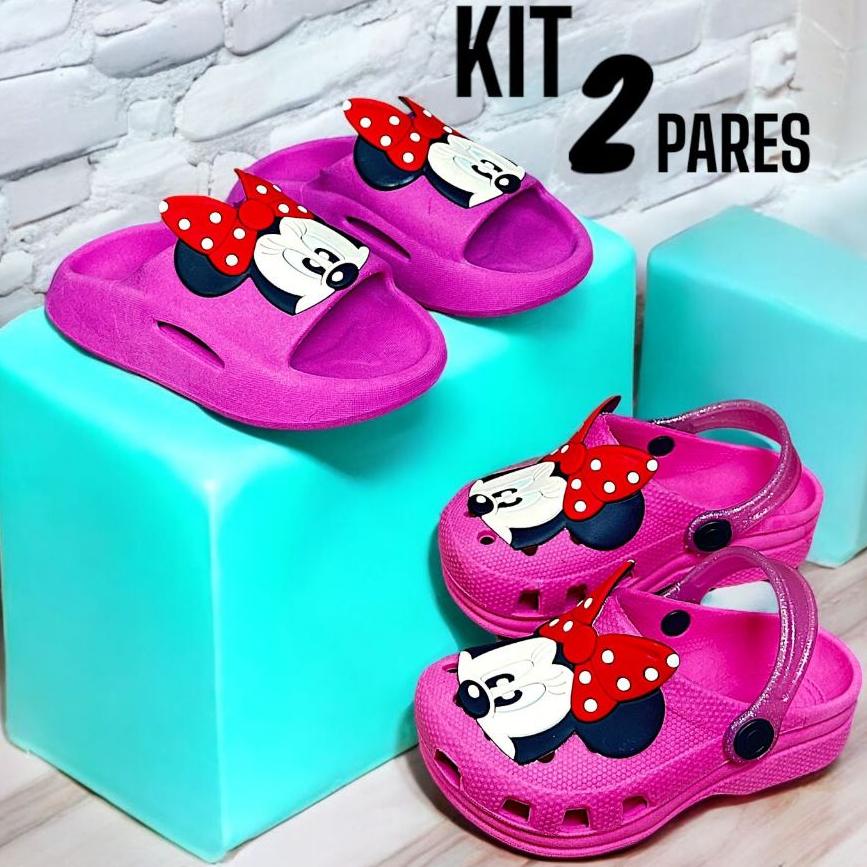 Kit Babuche + Chinelo Nuvem Ratinha Lançamento Verão Promoção
