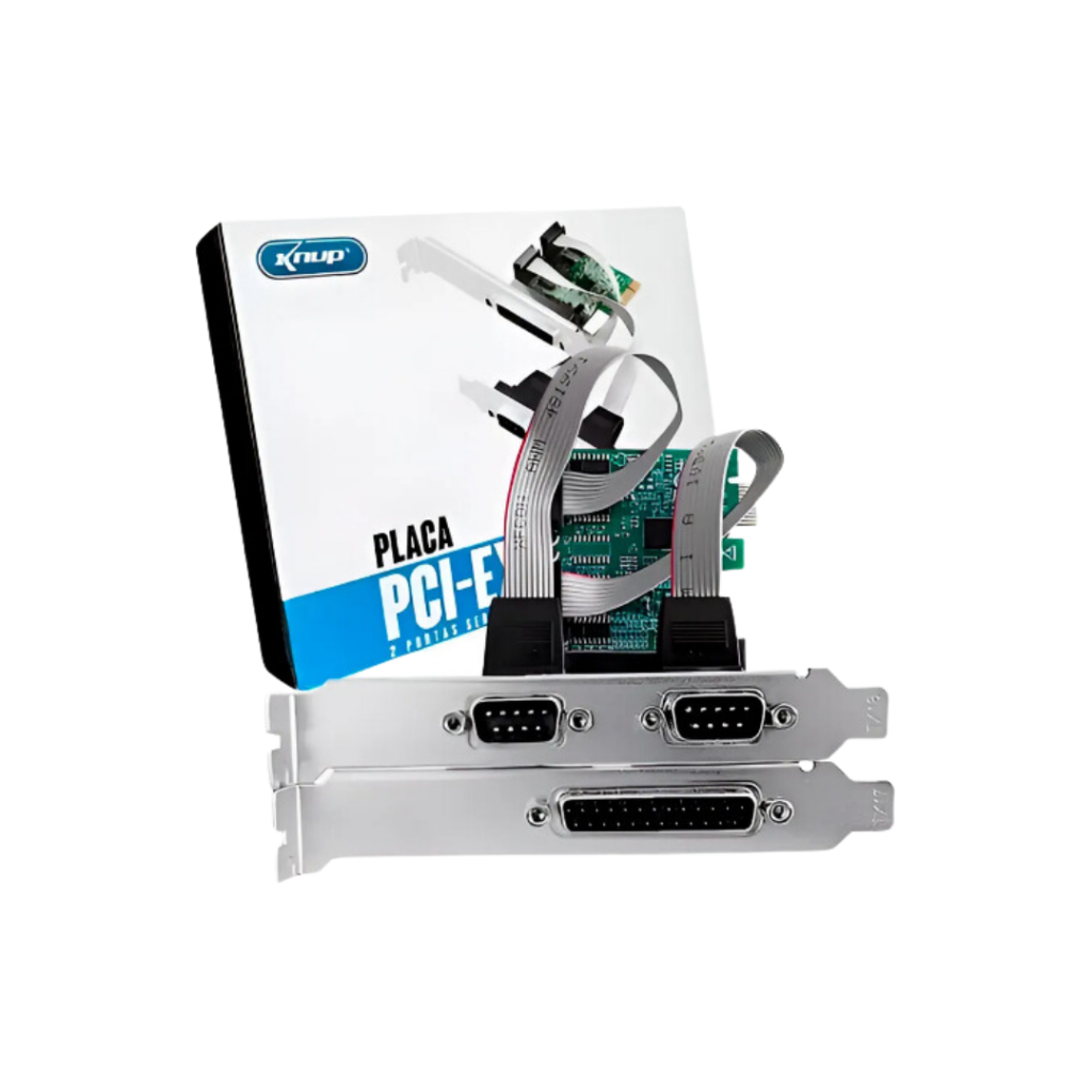 Placa de Rede PCI Express Knup, 2 Portas Serial e 1 Paralela, Chipsets WCH/CH382L.