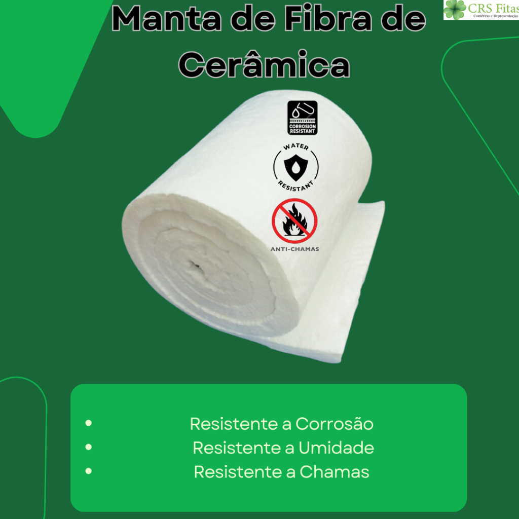 Manta De Fibra De Cerâmica 2000x610x12,7mm Suporta Até 1260º