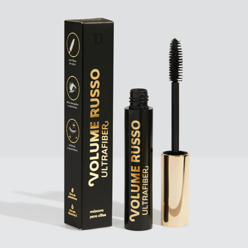 Máscara de Cílios Dailus Volume Russo Ultrafiber | Volume Extremo, Microfibras, Efeito Postiços, Vegana em Oferta na Shopee