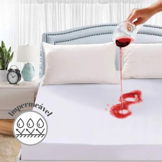 Capa Impermeável para Colchão Anti Xixi e Ácaro Lençol com Elásticos Laterais – Solteiro, Casal Padrão, Queen ou king em Oferta na Shopee