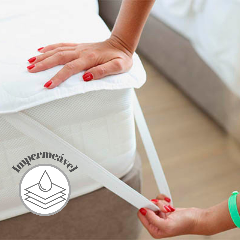 Capa Impermeável para Colchão Anti Xixi e Ácaro Lençol com Elásticos Laterais – Solteiro, Casal Padrão, Queen ou king