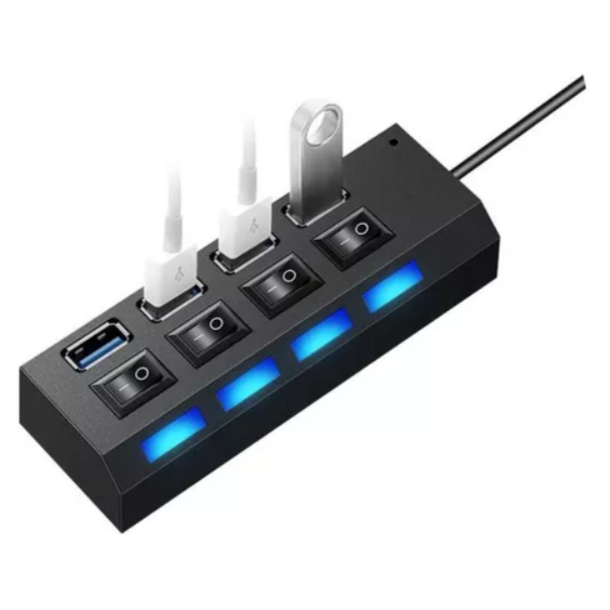 Treqa Usb Hub, 4 portas USB 2.0, proteção contra sobrecarga DIMM