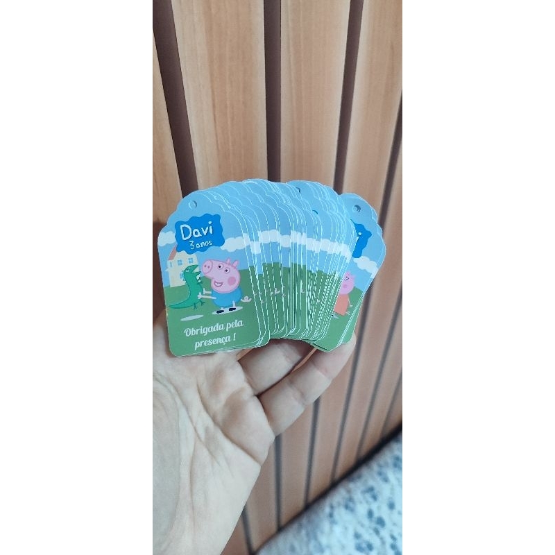 50 TAG etiqueta com furo 7x4cm personalizado com qualquer tema lembrancinha aniversário chá revelação