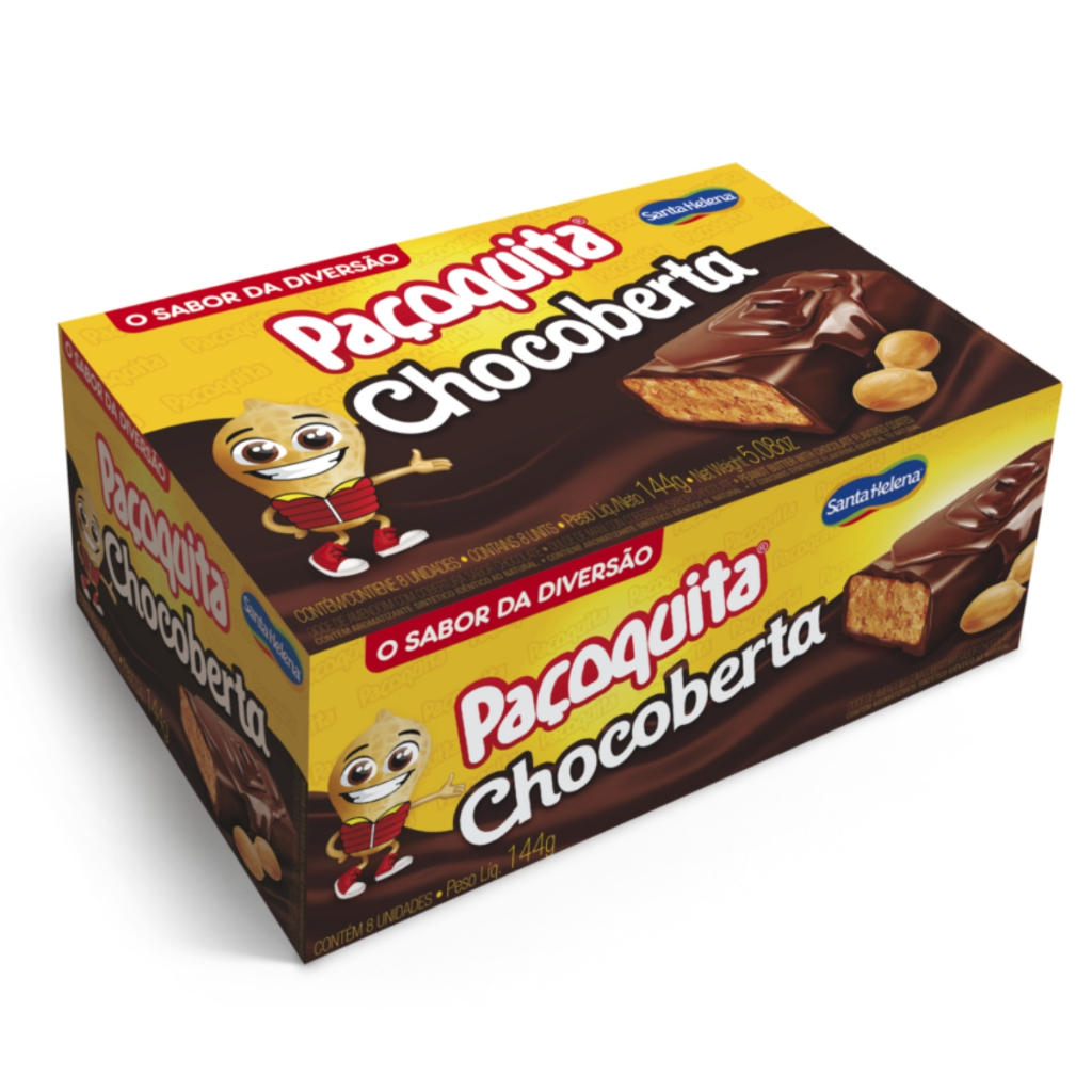 Paçoquita Chocoberta 144g C/8UN Santa Helena