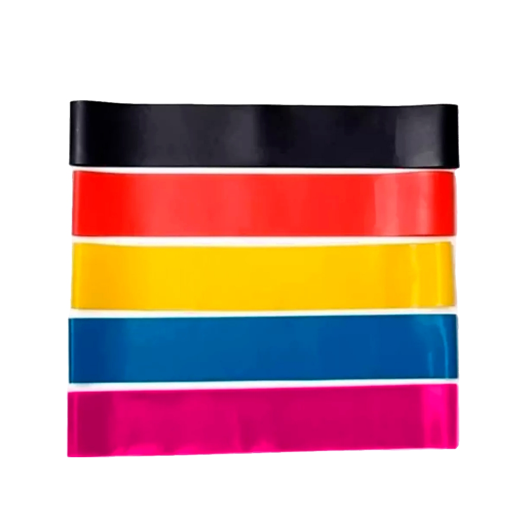 KIT 5 FAIXA ELÁSTICA SUPER MINI BAND PARA TREINO EXERCÍCIOS FUNCIONAL AEROBICO em Oferta na Shopee