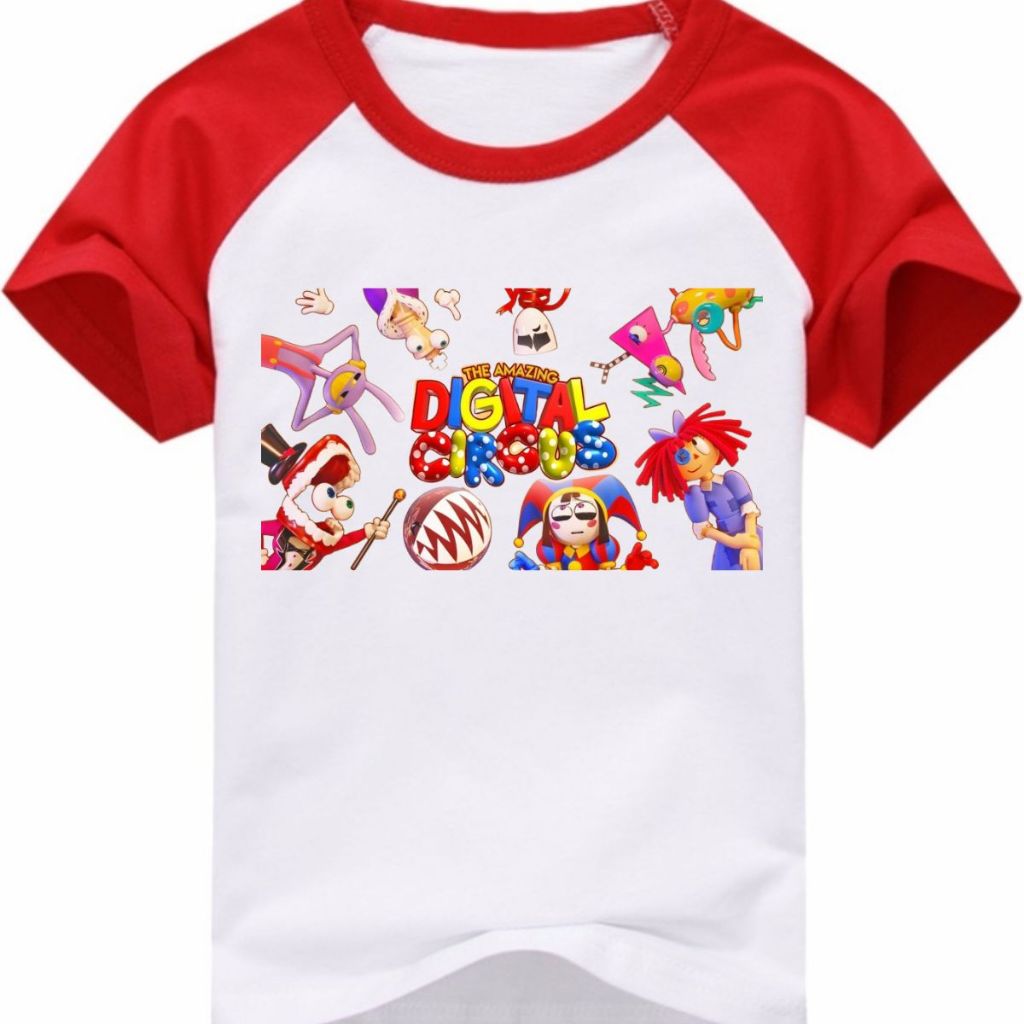 Camiseta Circus Digital Infantil Serie Personagens Juvenil Festa Presente Show Unissex Meninos Meninas Aniversario