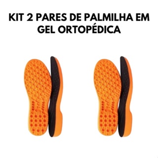 Kit 2x Pares Palmilha Gel Ortopédica Macia Confortável Anatômica Confort Silicone Anti-impacto