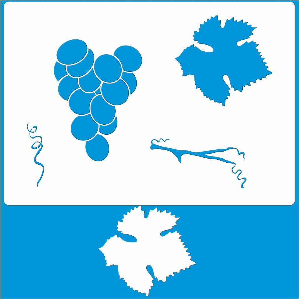 Stencil 21 X 29 Cacho Uvas Molde Vazado Para Pintura Tecido Mdf Madeira Parede Camiseta Pano Prato