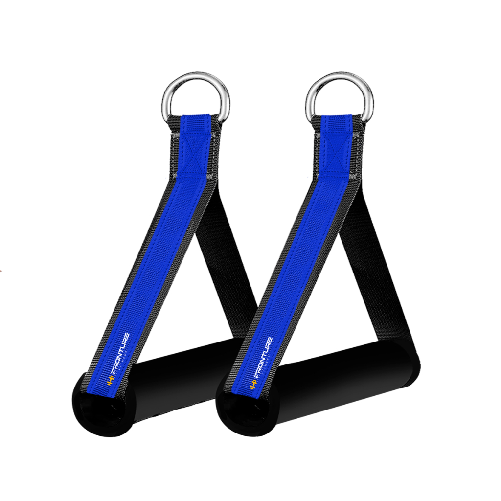 Puxador de Mão Estribo AZUL Nylon Alça CrossOver Remada Academia Pilates Puxada Triceps Biceps Par