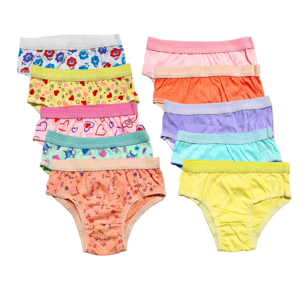 5 Calcinha Infantil Menina 100% Algodão Estampada Lisa com Elástico Resistente em Oferta na Shopee