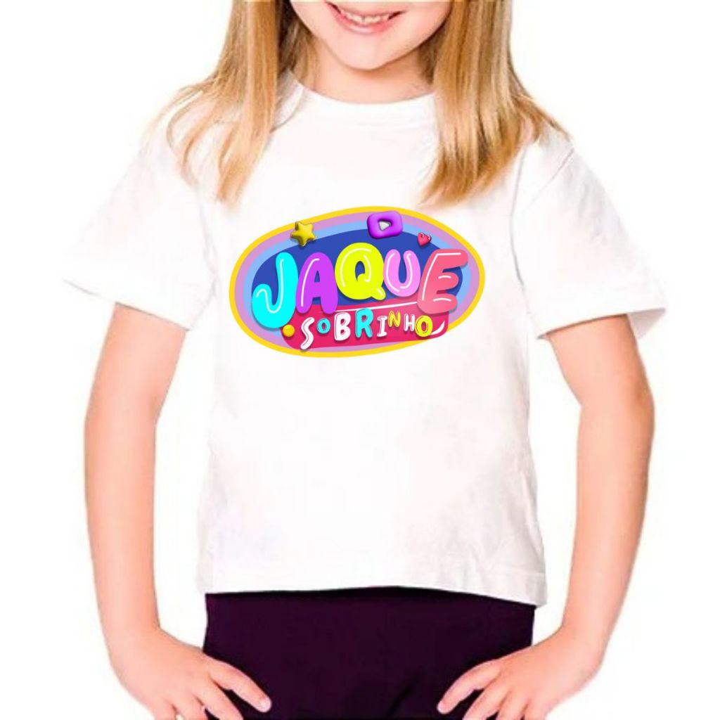 Camiseta Jaque Sobrinho Infantil Show Juvenil Meninas Festa Aniversario Presente Cantora Unissex Mirim Youtuber