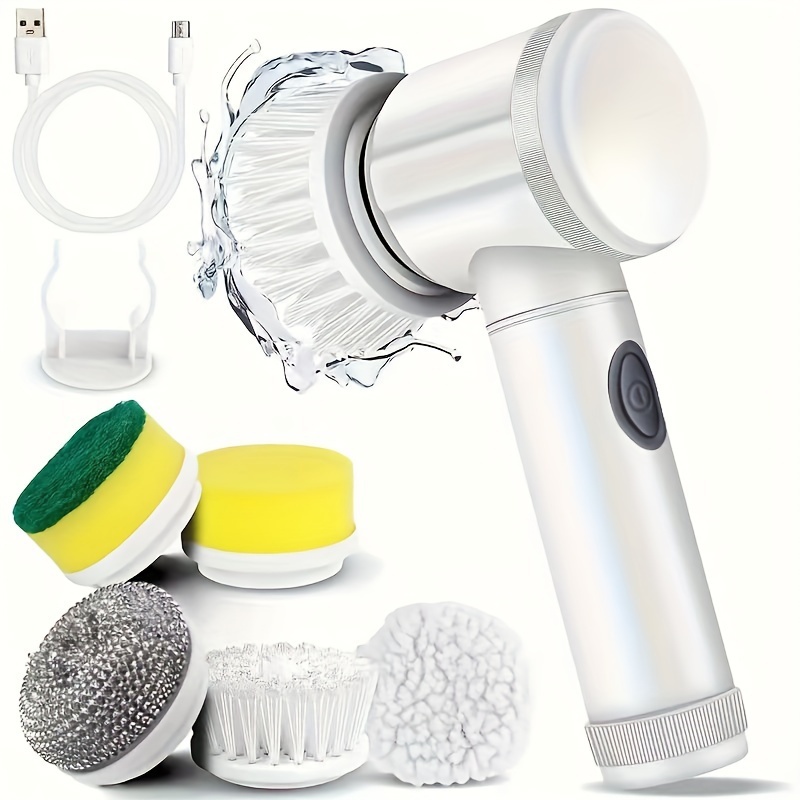 Escova Eletrica de Limpeza 5 em 1 Sem Fio Limpador Multiuso Pratico Para Cozinha , Banheir...