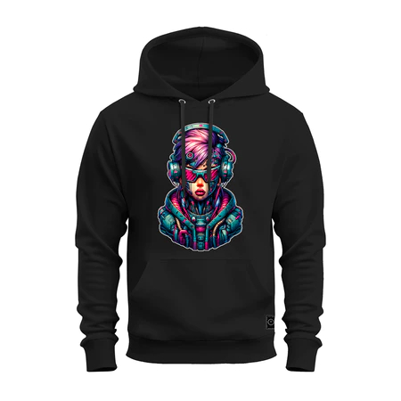 Moletom Canguru Estiloso Moda Street Confortável Estampado Ciborgue Fashion ​