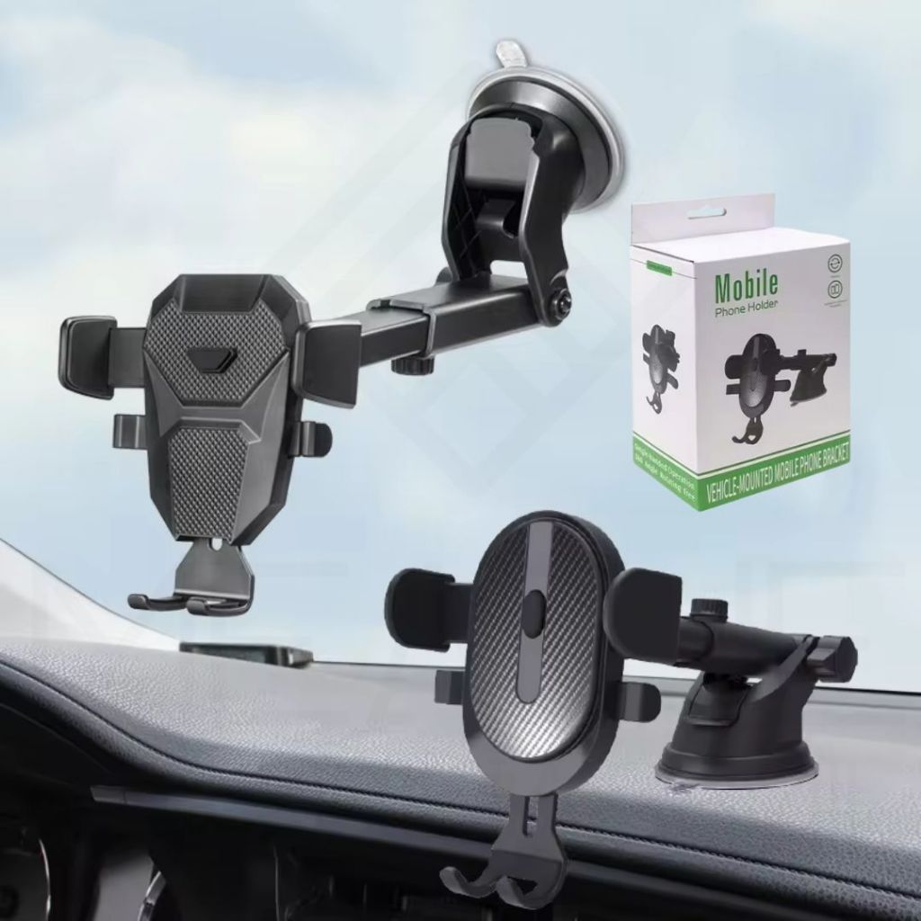 Suporte Veicular para Celulares Smartphones com Trava Automática e Ventosa de Silicone Uber Painel Vidro Para-brisa