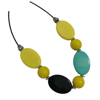 Colar colorido longo artesanal Maxi Colar Colar Hippie