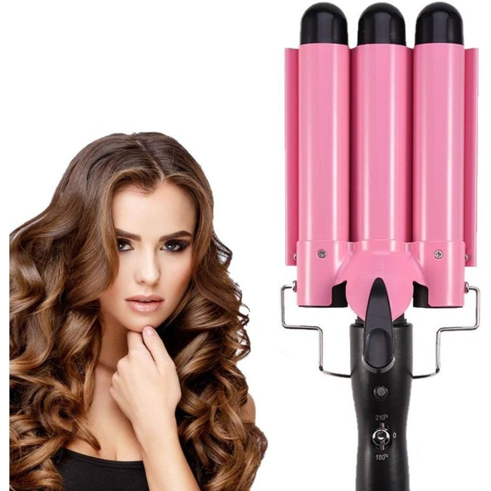 Chapinha  Triondas Ondulador Formador Triplo Modelador de Cachos Onda Cabelo Cerâmica 200°C em Oferta na Shopee