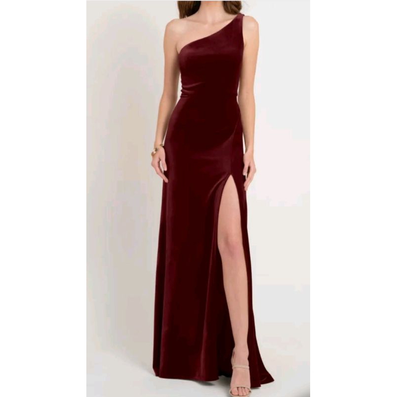 Elegante vestido de un ombro só em Oferta na Shopee