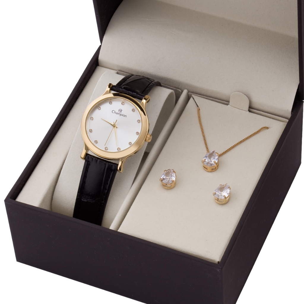 Relogio Feminino Pequeno Champion Pulseira de Couro Original