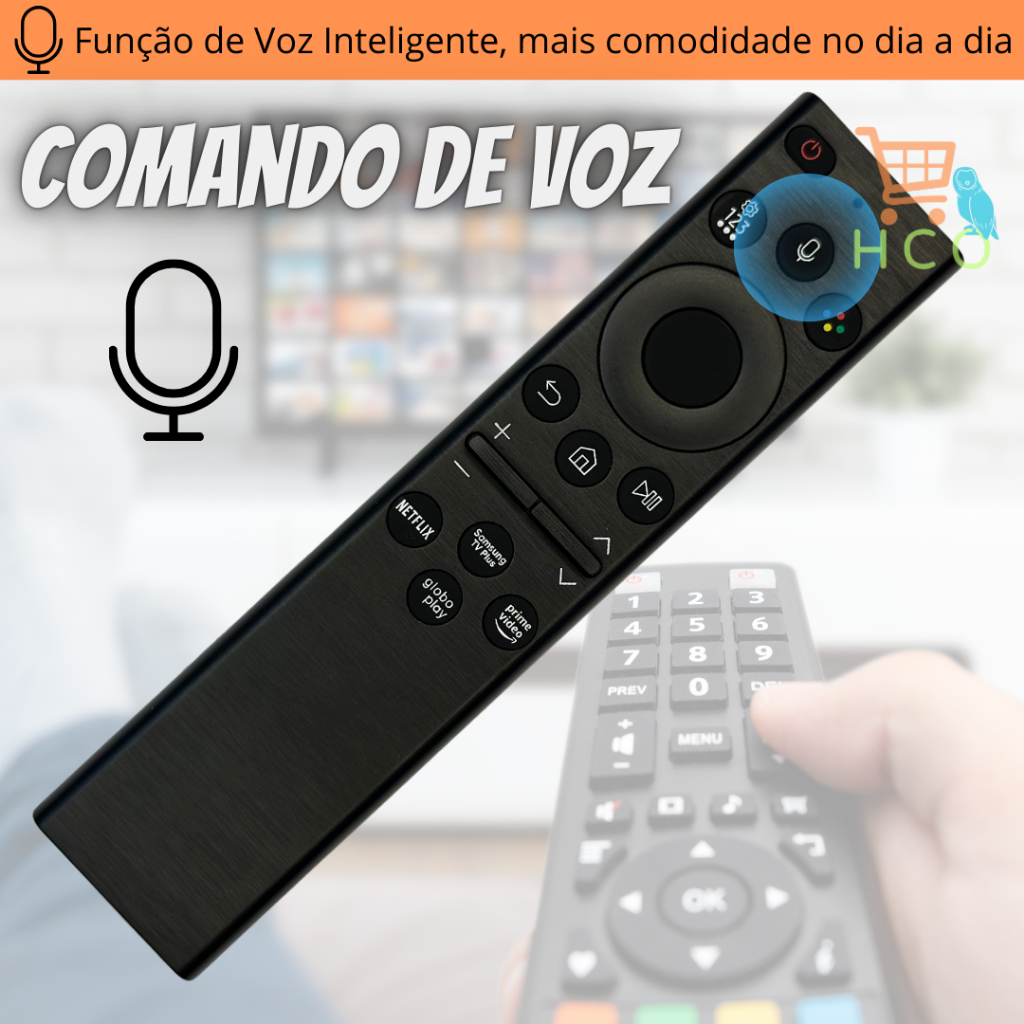 Controle Remoto TV Smart Samsung Bn59-01385e Com Comando de voz Smart Linha Bag