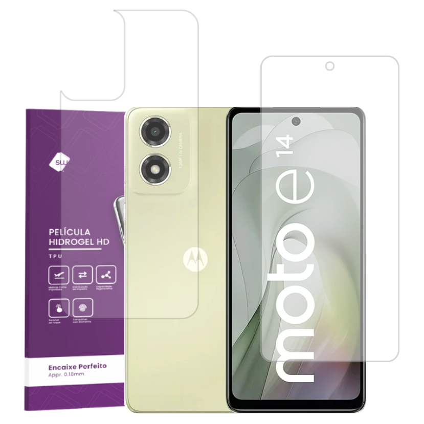 Película Hydrogel Hd Frente E Verso Para Motorola Moto E14