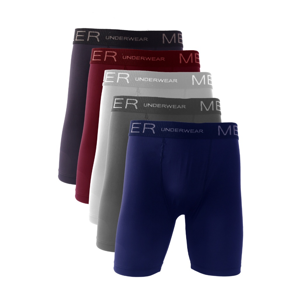 Kit 5 Cuecas Long Leg Mechler Confortá Poliamida Boxer Não Enrola Original Masculina Cueca Longa Microfibra Box Ciclista