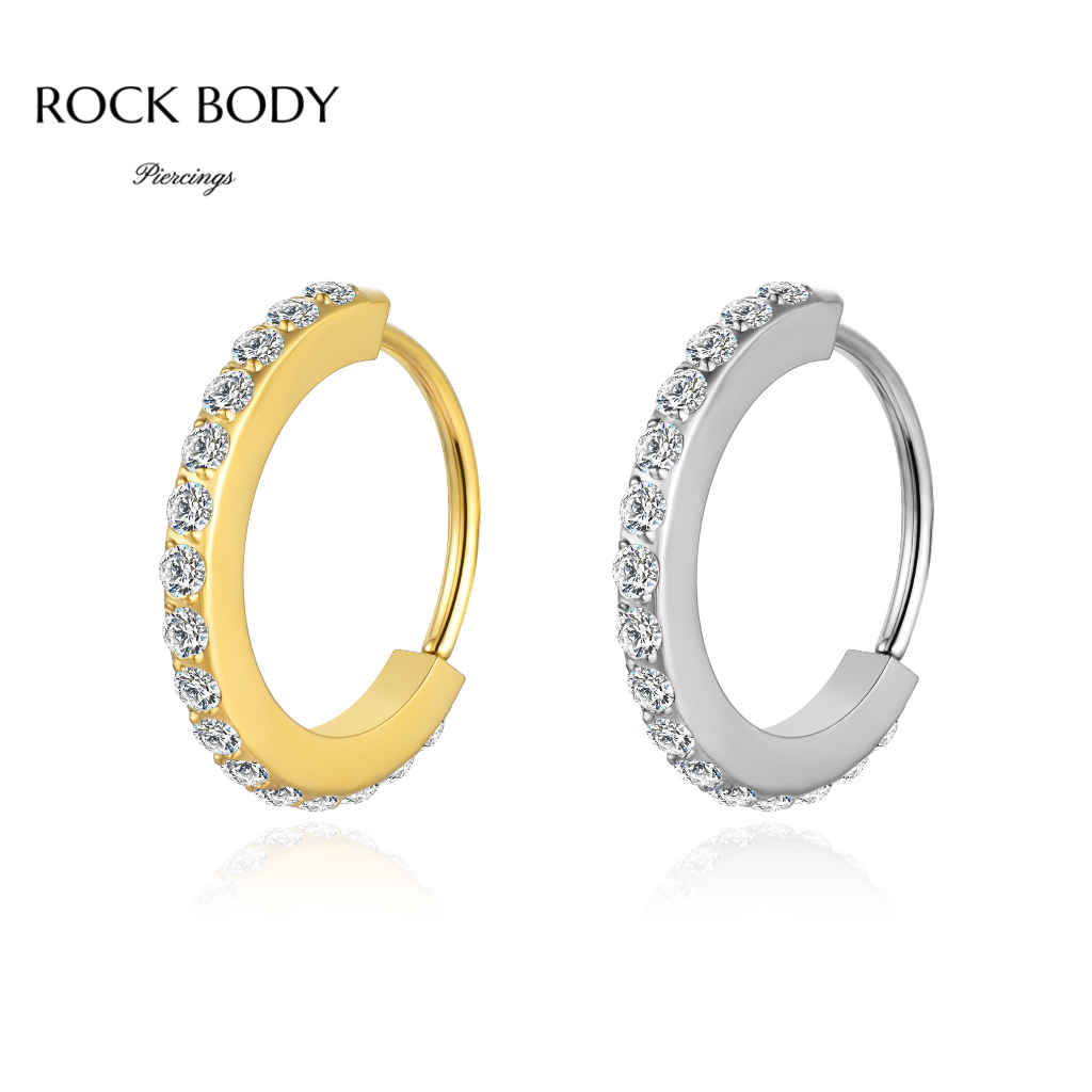 Piercing Argola Aço Cirúrgico Pvd Torção 1 Fileira Zircônia Cravejada  Septril, Rook, Conch, Nariz em Oferta na Shopee
