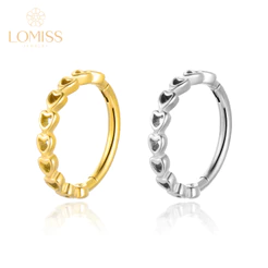 【Lomiss】Piercing Orelha Argola Coração Aço Cirúrgico Nariz Brinco Piercing Conch Dourado Hélix