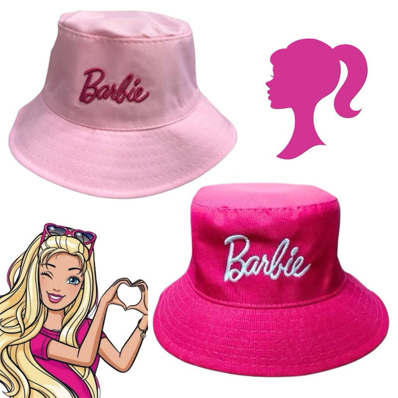 Chapéu Bucket Infantil Barbie Bordado Tamanho M (4-8anos) e G( 9-16 anos ) Cata-Ovo Mãe e Filha