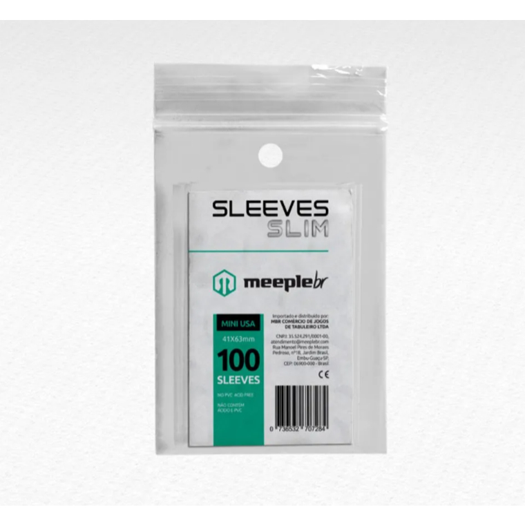 Sleeve MeepleBR Slim Mini Usa 41 x 63 mm - 100 unidades