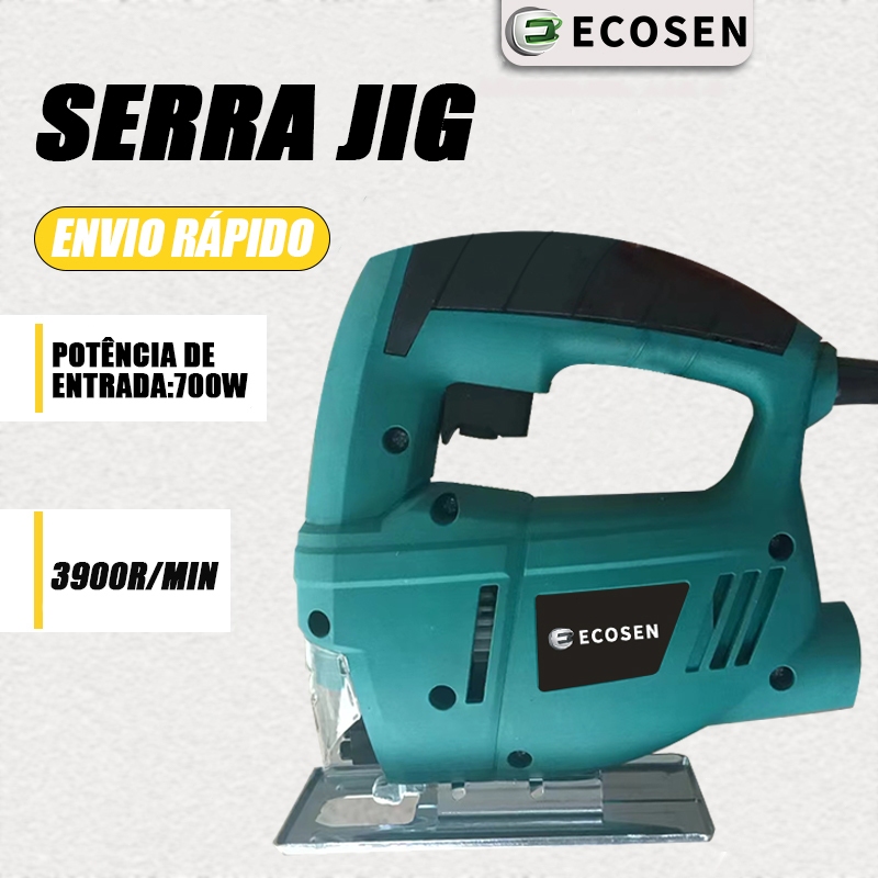 Serra Tico Elétrica 700W Corta Madeira Aço Alumínio com Lâmina Base Ajustável