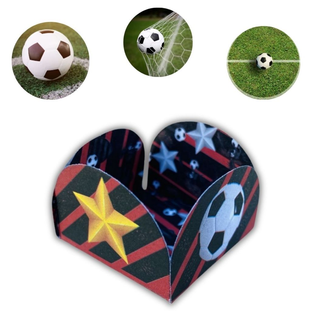 50~400  Forminhas para doces 4 Pétalas Temática FUTEBOL  -  (Happy Festas) - Home & Living