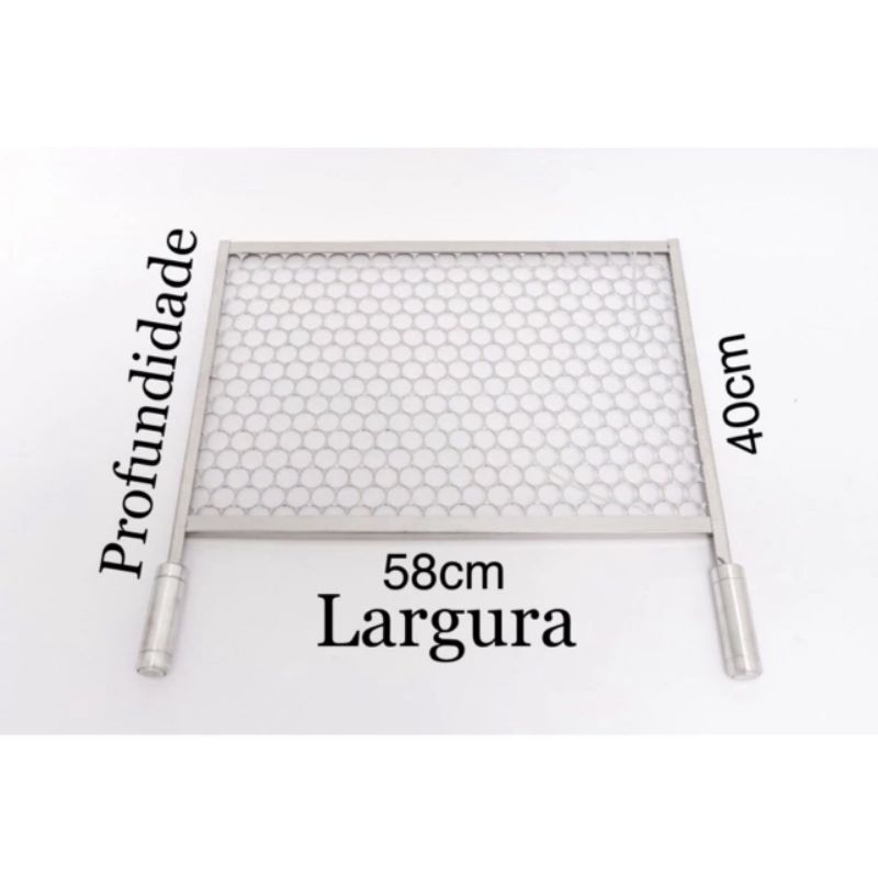 grelha 58x40 inox para churrasco em Oferta na Shopee