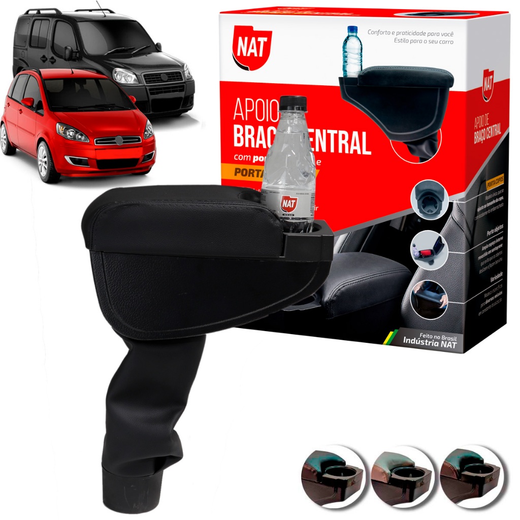 Apoio De Braço Encosto Doblo 2002 Até 2021  Idea 2006 Até 2016 C/ Porta Copo
