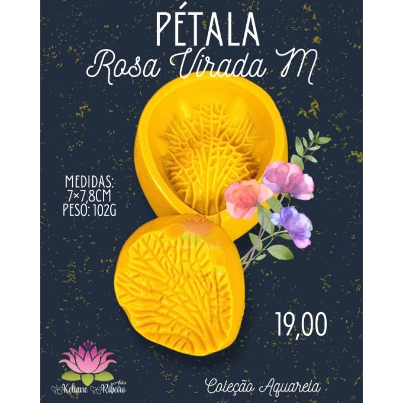 FRISADOR EM RESINA PÉTALA DA ROSA VIRADA M