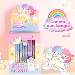 2/6/12 Canetas 0.5mm Unicornio/urso Apagável em Gel com Escrita de 0.5mm e Tinta Azul, Fofas e Maravilhosas